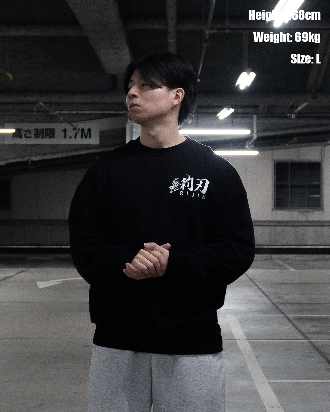 HEAVYWEIGHT ESSENTIAL CREW SWEATSHIRT BLACK