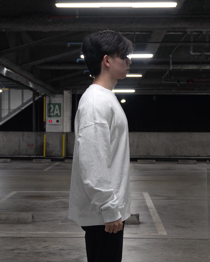 HEAVYWEIGHT ESSENTIAL CREW SWEATSHIRT WHITE