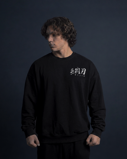 HEAVYWEIGHT ESSENTIAL CREW SWEATSHIRT BLACK