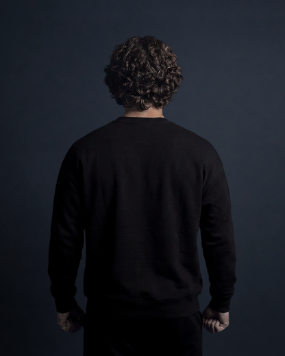HEAVYWEIGHT ESSENTIAL CREW SWEATSHIRT BLACK