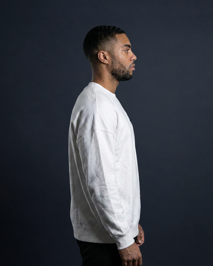HEAVYWEIGHT ESSENTIAL CREW SWEATSHIRT WHITE