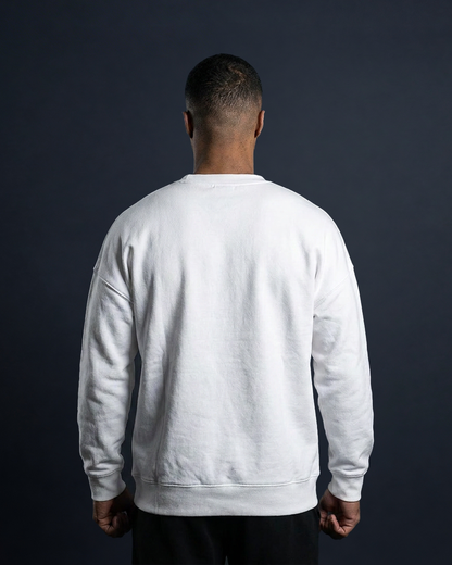 HEAVYWEIGHT ESSENTIAL CREW SWEATSHIRT WHITE